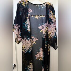 Floral sheer kimono